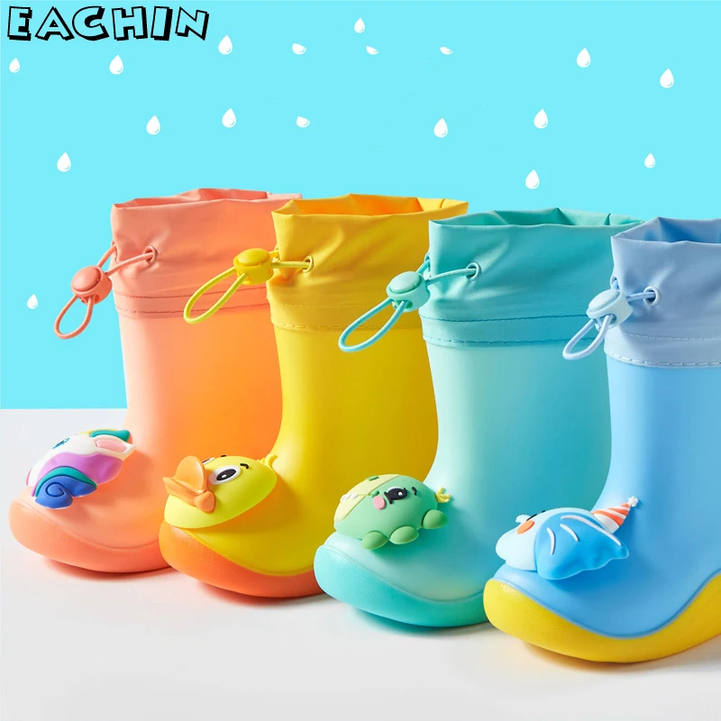 Детские резиновые сапоги, Нескользящие ботинки для мальчиков и девочек с милым мультяшным рисунком, модная водонепроницаемая обувь на шнуровке
Детские резиновые сапоги, Нескользящие ботинки для мальчиков и девочек с милым мультяшным рисунком, модная водонепроницаемая обувь на шнуровке