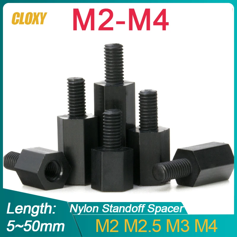 50/ 20pcs Black Nylon Spacer M2 M2.5 M3 M4*L+6mm Male to Female Insulated Adiabatic Nylon Standoff Spacer
50/ 20pcs Black Nylon Spacer M2 M2.5 M3 M4*L+6mm Male to Female Insulated Adiabatic Nylon Standoff Spacer