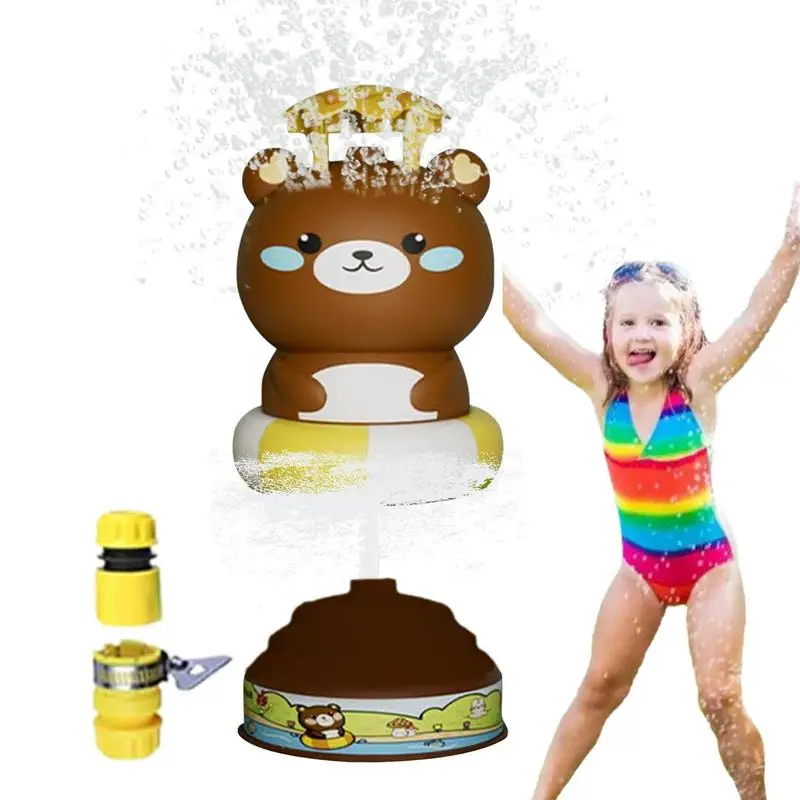 

Детские разбрызгиватели для двора в форме медведя, 360 градусов, Интерактивная водяная игрушка, милые детские летние животные, интерактивные игрушки для мальчиков и девочек