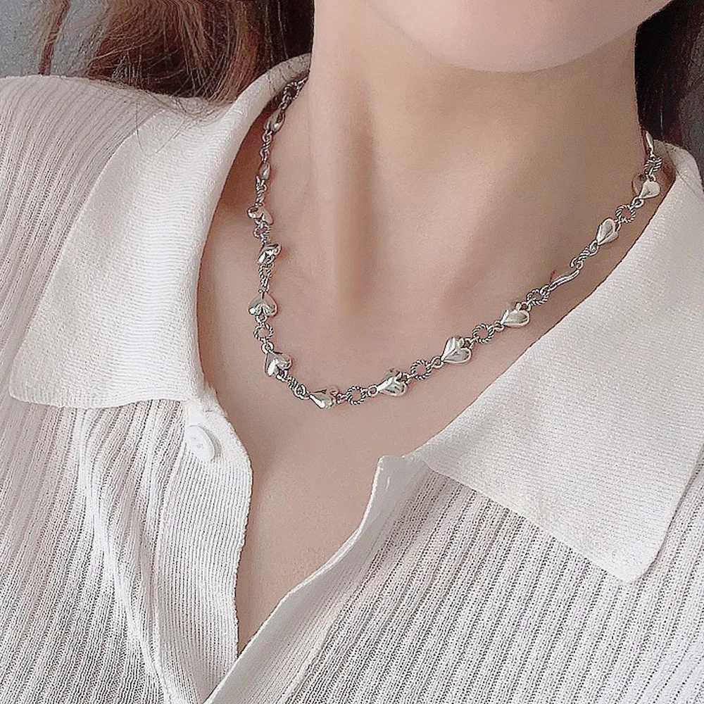 Heart Necklaces Women's Neck Chain 925 Stamp Silver Color Steampunk Fashion Korean Luxury Quality Fine Jewelry Accessories
Heart Necklaces Women's Neck Chain 925 Stamp Silver Color Steampunk Fashion Korean Luxury Quality Fine Jewelry Accessories
