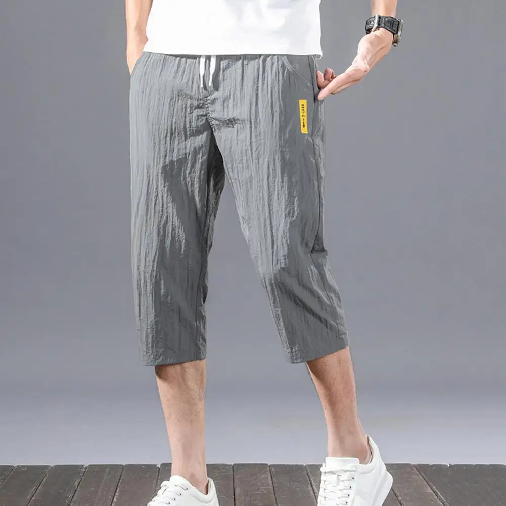 

Trendy Deep Crotch Summer Jogger Pants Men Trousers Close-fitting Young Style