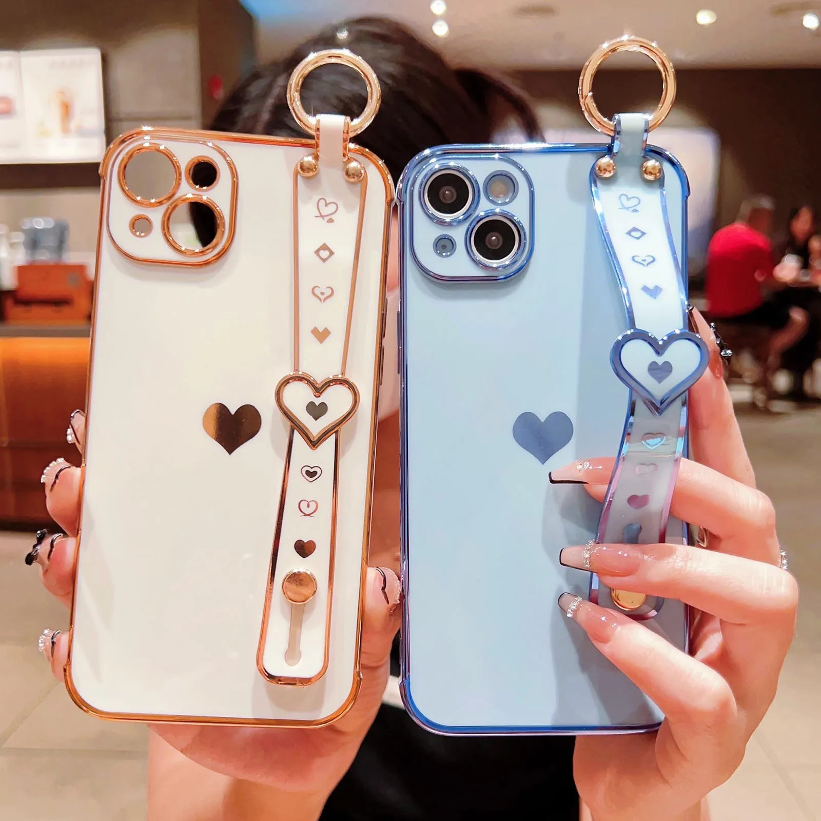 10pcs Luxury Electroplated Wrist Strap Women Soft Case for iPhone 14 13 12 Pro Max Plus Mini 11 X XS XR 8 7 Heart Frame Cover
10pcs Luxury Electroplated Wrist Strap Women Soft Case for iPhone 14 13 12 Pro Max Plus Mini 11 X XS XR 8 7 Heart Frame Cover
