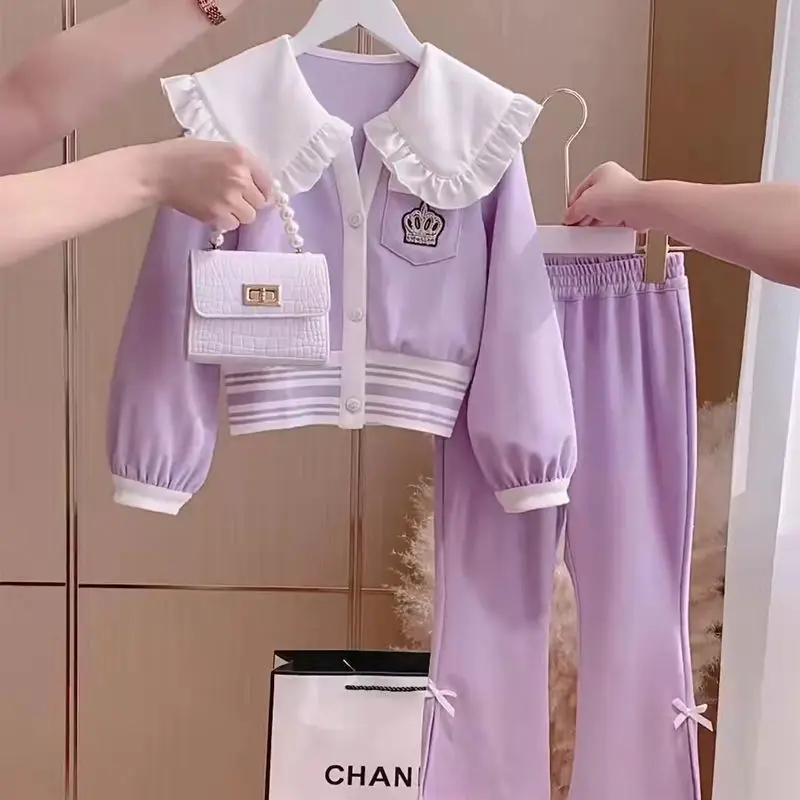 Girls Spring Loungewear 2023 New Children Clothes Doll Collar Coats + Pants Two-piece Sets Teen Girl Tracksuits For 3-14y
Girls Spring Loungewear 2023 New Children Clothes Doll Collar Coats + Pants Two-piece Sets Teen Girl Tracksuits For 3-14y