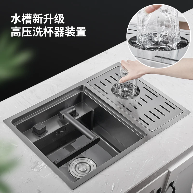 60X42CM Cup washer sink invisible handmade basin hidden single-slot island bar counter thickened pool nano black
60X42CM Cup washer sink invisible handmade basin hidden single-slot island bar counter thickened pool nano black