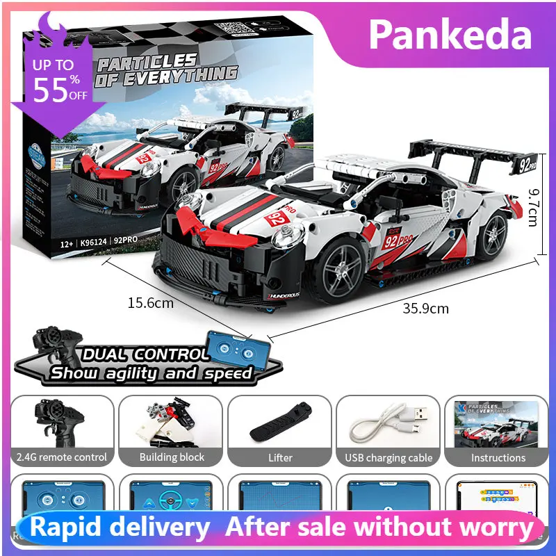 K96124 City APP Programming Remote control Sports Car drift Model Building Blocks RC Racing Car Bricks Gifts Toys for children 
K96124 City APP Programming Remote control Sports Car drift Model Building Blocks RC Racing Car Bricks Gifts Toys for children
