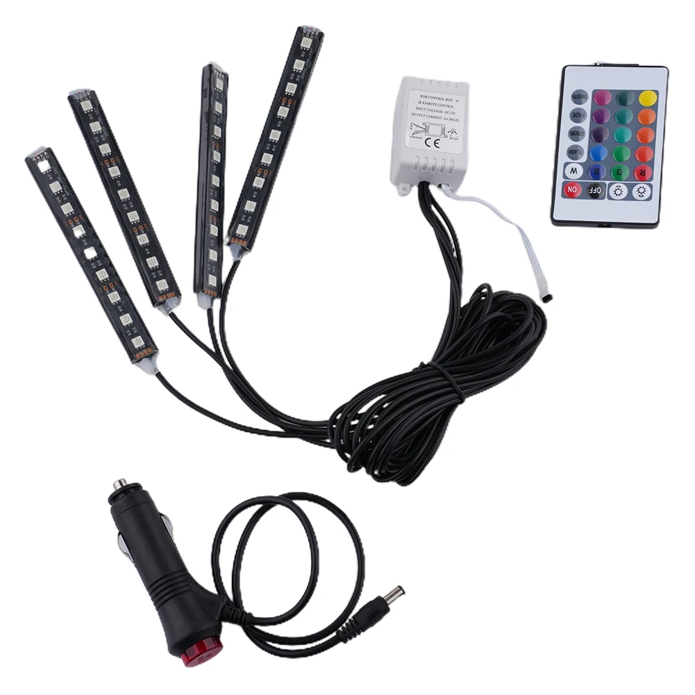 4PCS Car RGB USB 36 LED Light Strip Interior Atmosphere Neon Lamp Remote Control Car Inside Atmosphere Lamp Foot Lamp Decor Car
4PCS Car RGB USB 36 LED Light Strip Interior Atmosphere Neon Lamp Remote Control Car Inside Atmosphere Lamp Foot Lamp Decor Car