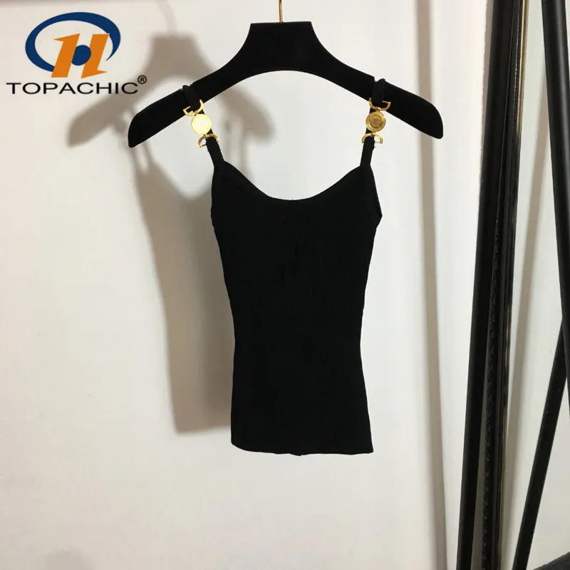 8.2 High Quality Fashion Sexy Metal Button Spaghetti Strap Knit Slim Black Color Tank Top Women 
8.2 High Quality Fashion Sexy Metal Button Spaghetti Strap Knit Slim Black Color Tank Top Women
