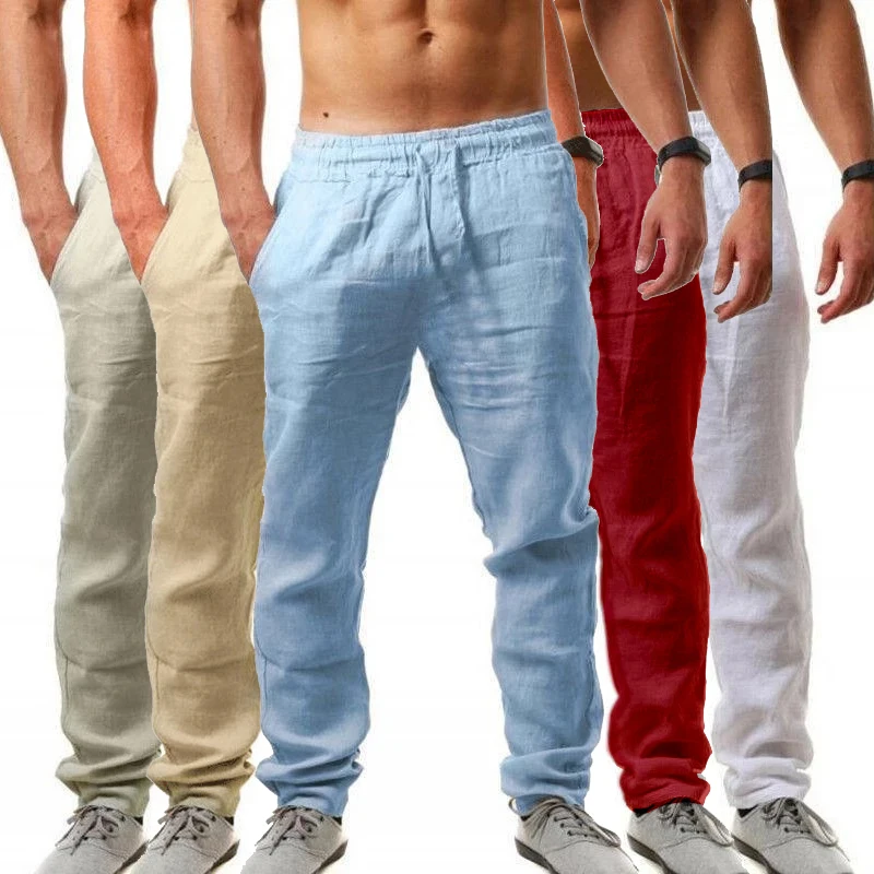 New Men's Fashion Cotton Linen Trousers Solid Color Elastic Waist Casual Trousers Outdoor Sports Pants
New Men's Fashion Cotton Linen Trousers Solid Color Elastic Waist Casual Trousers Outdoor Sports Pants