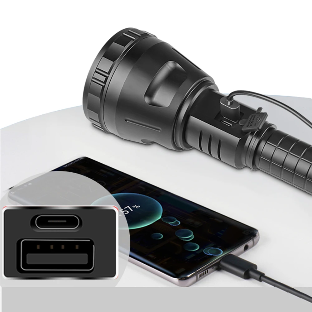 XHP90 LED Powerful Torch 3000LM Super Bright Strong Light 5 Modes USB Rechargeable Daily Waterproof for Working Emergency
XHP90 LED Powerful Torch 3000LM Super Bright Strong Light 5 Modes USB Rechargeable Daily Waterproof for Working Emergency