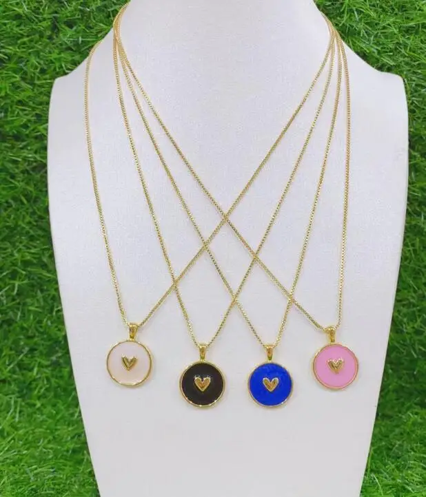 1 шт. круглые подвески в форме сердца эмаль для женщин Кристалл Золото микро паве Чокеры ожерелье кубический цирконий женские ювелирные изд...
1 шт. круглые подвески в форме сердца эмаль для женщин Кристалл Золото микро паве Чокеры ожерелье кубический цирконий женские ювелирные изд...