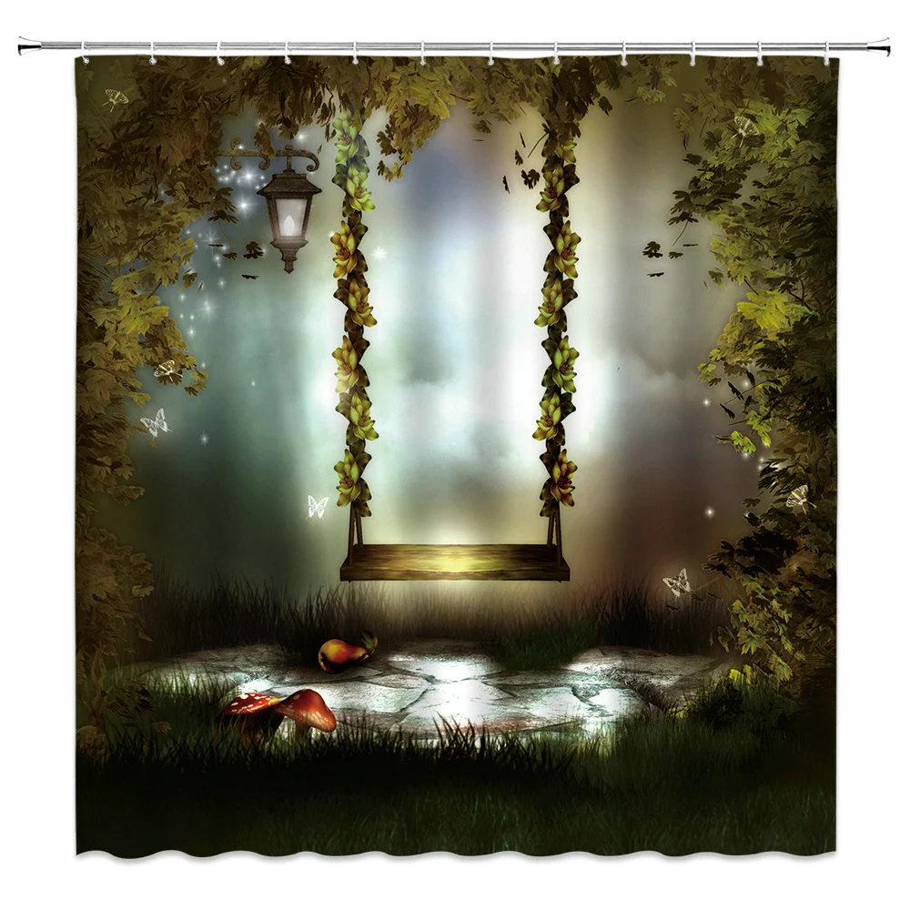 3D Cartoon Fantasy Forest Shower Curtain Magic Tree Vine Flower Swings Moon Green Plant Scenery Bathroom Bath Curtains Decor
3D Cartoon Fantasy Forest Shower Curtain Magic Tree Vine Flower Swings Moon Green Plant Scenery Bathroom Bath Curtains Decor