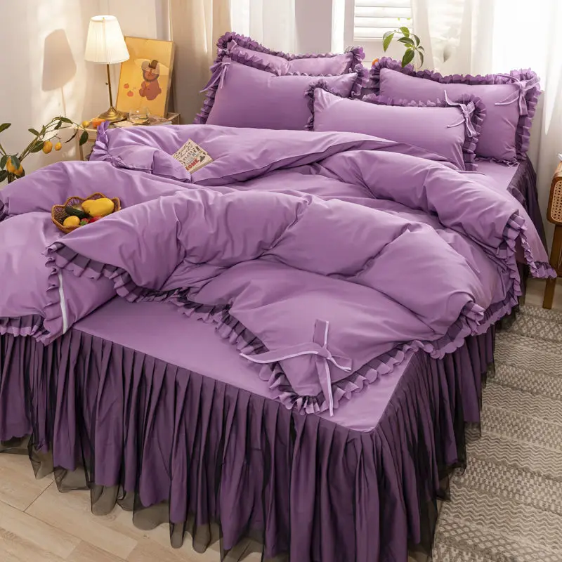 Комплект постельного белья из четырех предметов в студенческом стиле принцессы для детского общежития из трех предметов кружевной Лист Юб...
Комплект постельного белья из четырех предметов в студенческом стиле принцессы для детского общежития из трех предметов кружевной Лист Юб...