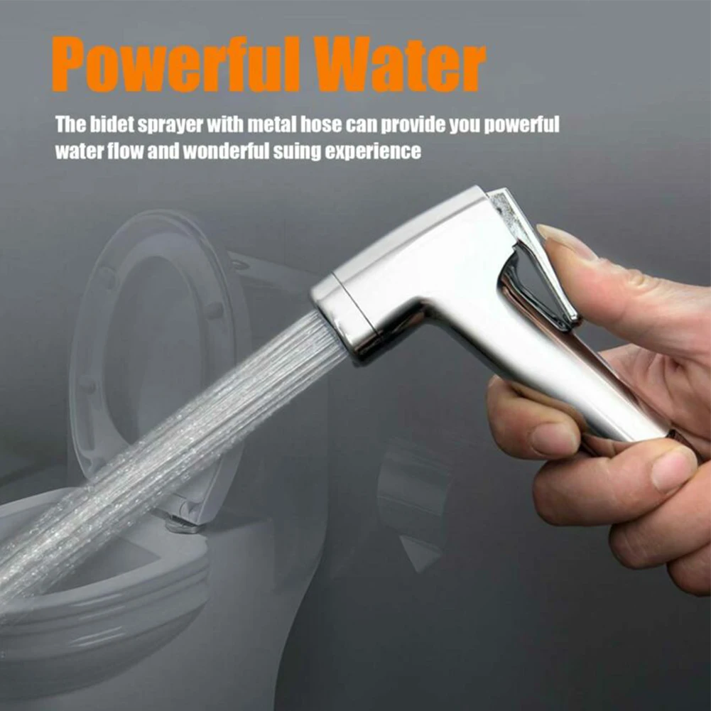 Silver Bidet Sprayer Set Chrome Bidet Shattaf Douche Spray Hygienic Toilet Shower Head With 1.5m Hose Bathroom Accessories
Silver Bidet Sprayer Set Chrome Bidet Shattaf Douche Spray Hygienic Toilet Shower Head With 1.5m Hose Bathroom Accessories