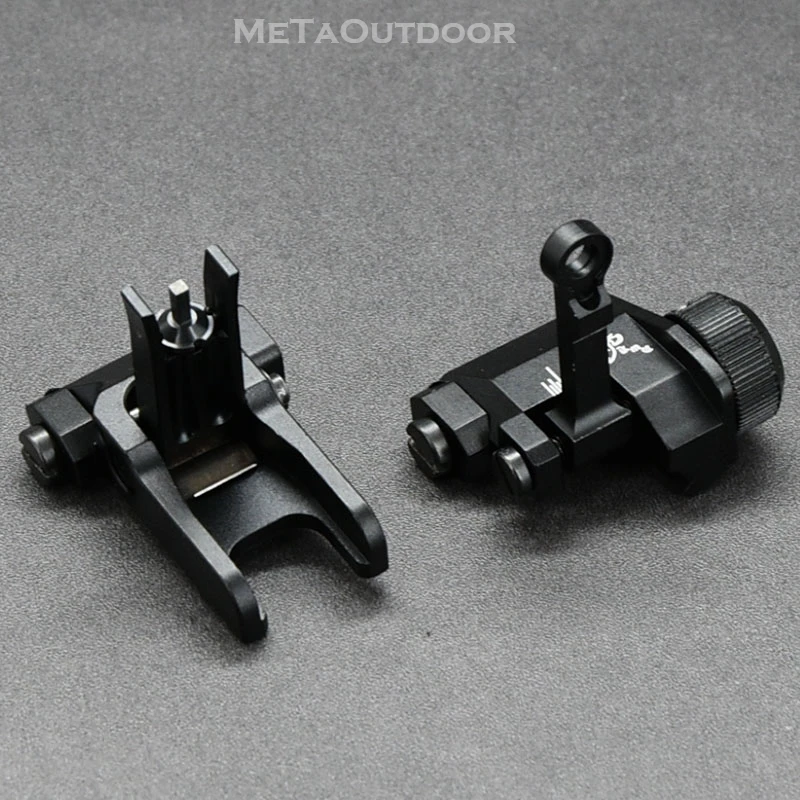 

Tactical Flip Up M4 AR15 300 Meter Folding Front Rear Sight 1913 Picatinny Weaver Mount Base Hunting Arisoft Accessories