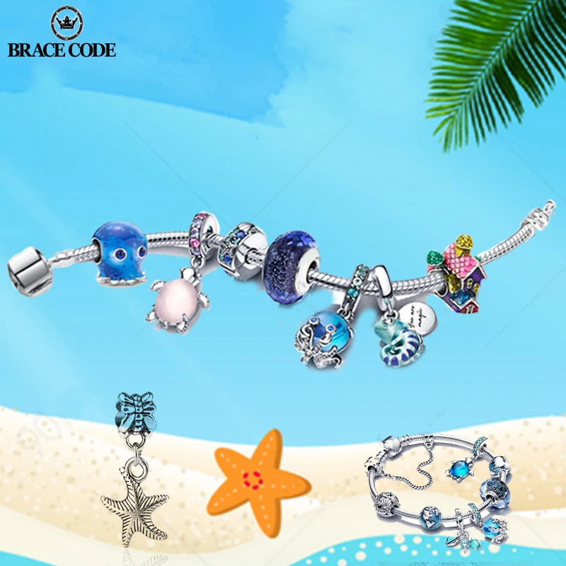 Summer Beach Collection Chameleon and Cute Octopus Blue Charm Silver Plated Snake Bone Chain Bracelet for Kids Men and Women
Summer Beach Collection Chameleon and Cute Octopus Blue Charm Silver Plated Snake Bone Chain Bracelet for Kids Men and Women