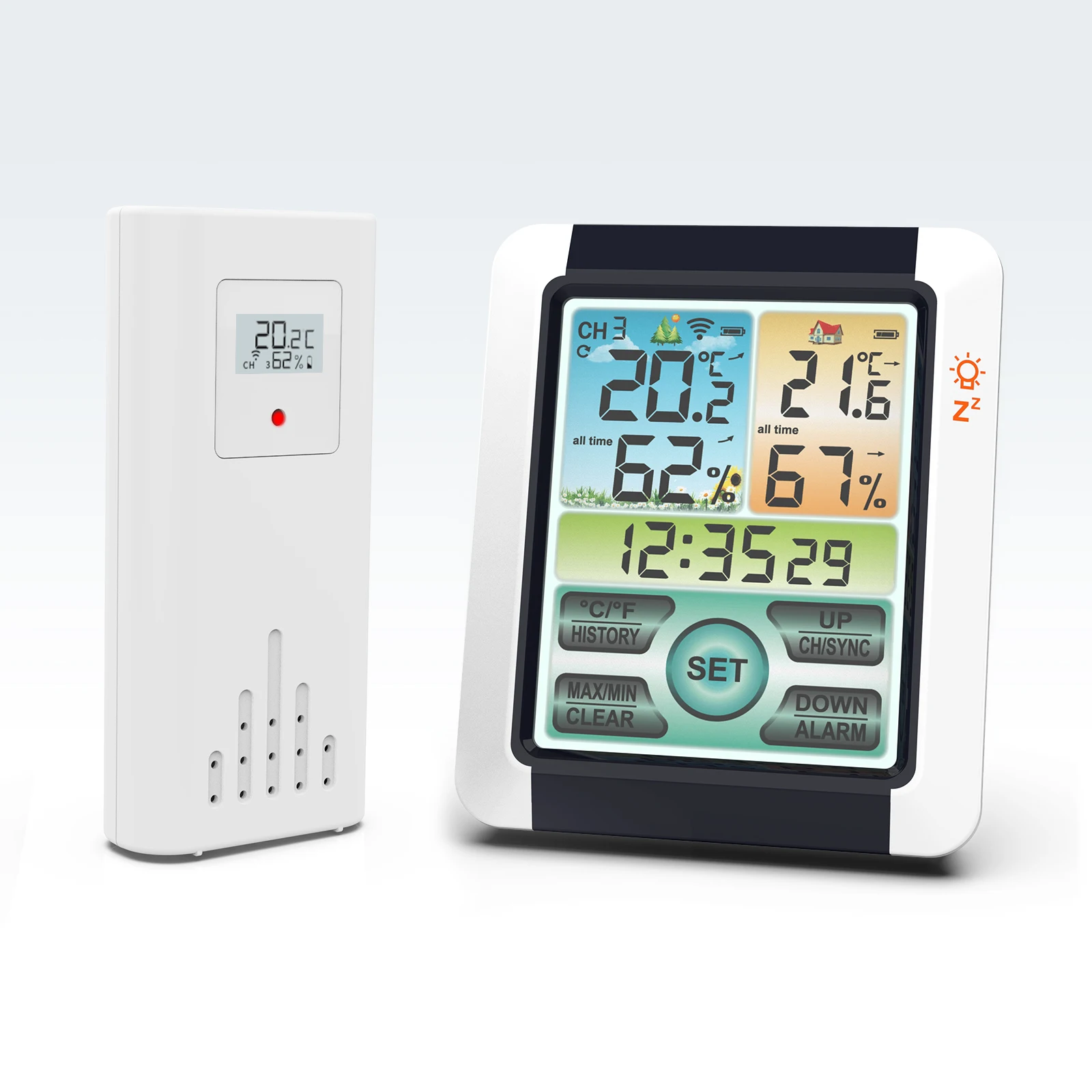 Weather Station Wireless Digital Indoor and Outdoor Thermohygrometer Snooze Alarm Clock
Weather Station Wireless Digital Indoor and Outdoor Thermohygrometer Snooze Alarm Clock