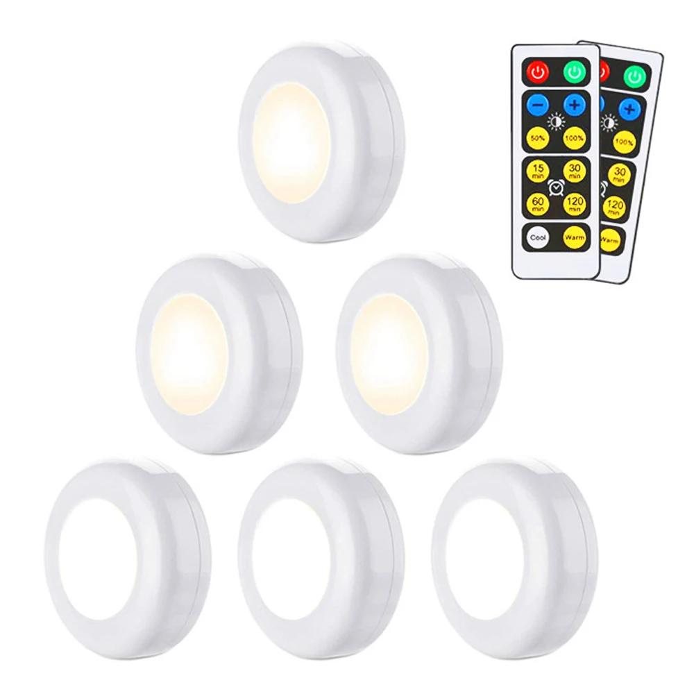 Dimmable LED Puck Lights Under Cabinet Light Home Wall Lamp Remote Control for Wardrobe Stair Closet Hallway Lighting Nightlight
Dimmable LED Puck Lights Under Cabinet Light Home Wall Lamp Remote Control for Wardrobe Stair Closet Hallway Lighting Nightlight