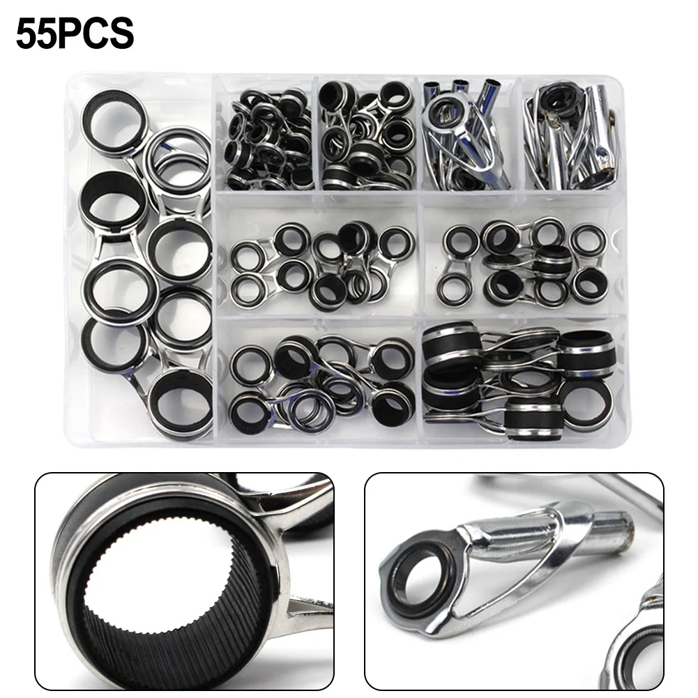 Fishing Rod Guides Ring Ceramic Guides Rock Fishing Rod 55pcs Fishing Tackle Gear Accessories High Quality Hot Sale
Fishing Rod Guides Ring Ceramic Guides Rock Fishing Rod 55pcs Fishing Tackle Gear Accessories High Quality Hot Sale