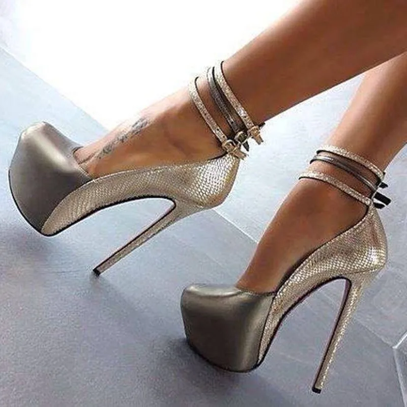 Fashionable women's shoes. Ankle buckle. About 15cm heel height. high-heeled shoes. Round toe pumps. Women's high heels.
Fashionable women's shoes. Ankle buckle. About 15cm heel height. high-heeled shoes. Round toe pumps. Women's high heels.
