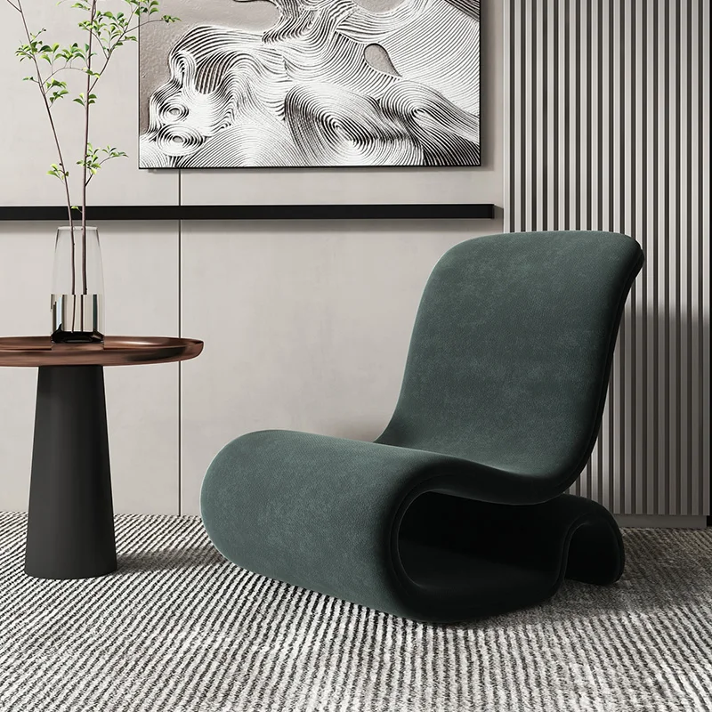 

zq Single-Seat Sofa Chair Simple Modern Reading Light Luxury Minimalist Creative Flannel Leisure Chair