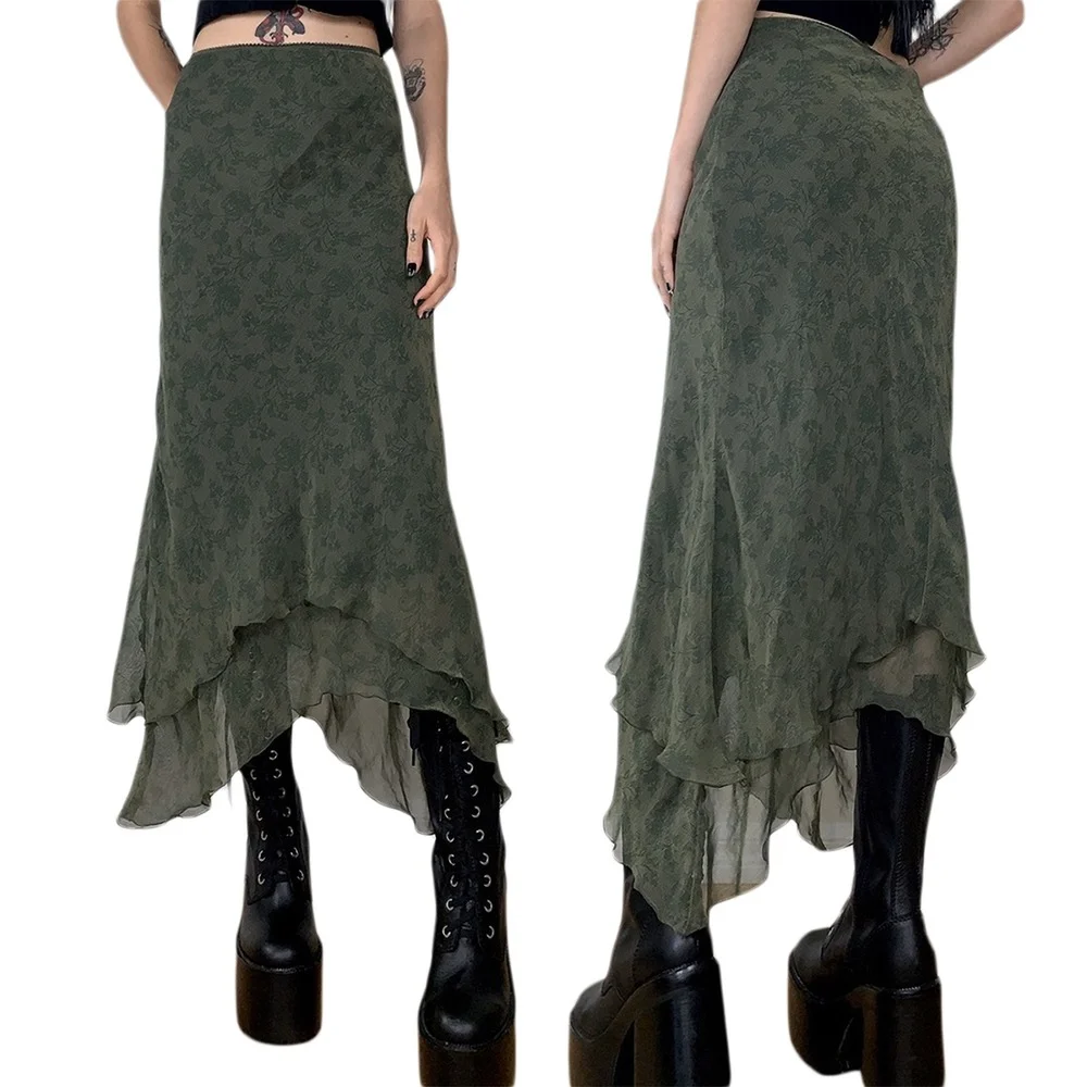 Lugentolo Vintage Streetwear Skirt Women Ruffle Panel Irregular Hem Sping Summer Fashion High Waist Y2k Skirt
Lugentolo Vintage Streetwear Skirt Women Ruffle Panel Irregular Hem Sping Summer Fashion High Waist Y2k Skirt
