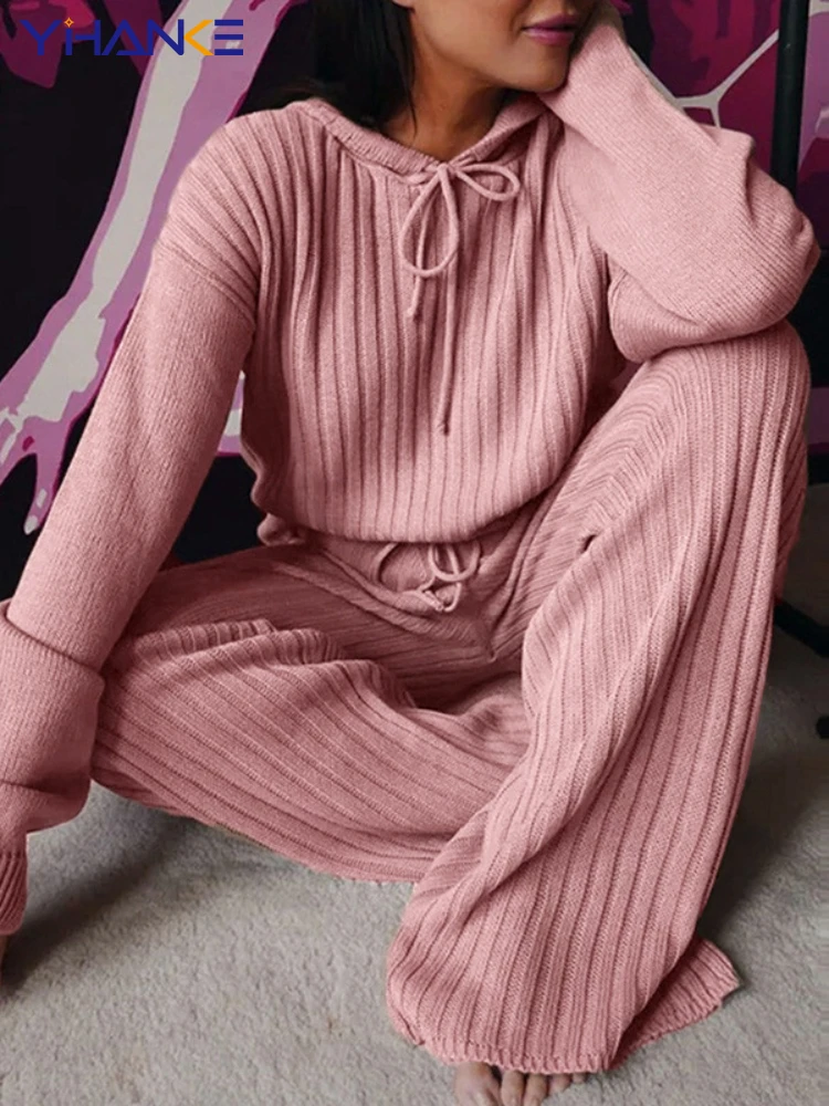 2023 Autumn and Winter 2 Piece Set Women Long-sleeved Blouse and Long Pants Two-piece Home Gym Sport Loose Hooded Knitted Suit
2023 Autumn and Winter 2 Piece Set Women Long-sleeved Blouse and Long Pants Two-piece Home Gym Sport Loose Hooded Knitted Suit