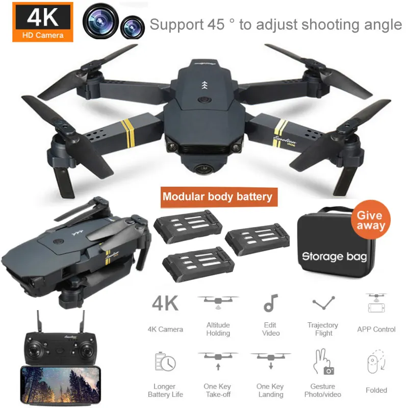 E58 Радиоуправляемый Дрон Wifi 4K HD широкоугольная камера аэрофотосъемка вертолет Квадрокоптер складной игрушечный самолет подарки
E58 Радиоуправляемый Дрон Wifi 4K HD широкоугольная камера аэрофотосъемка вертолет Квадрокоптер складной игрушечный самолет подарки