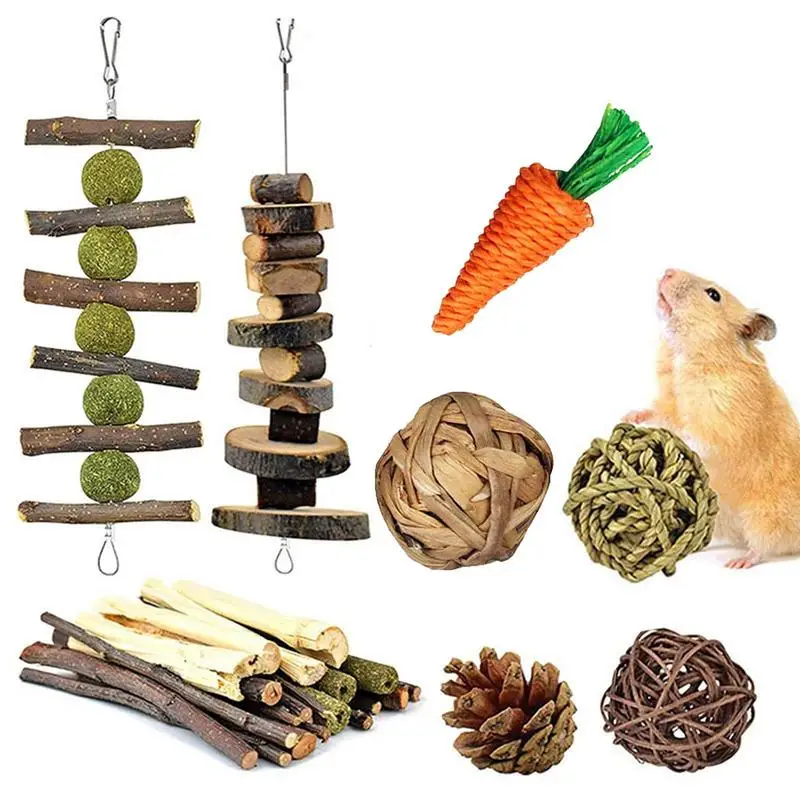 Bunny Chew Toys Natural Wooden Hamster Chew Toy Set For Teeth 10Pcs Hamster Enrichment Toys Teeth Care Molar Toy For Rabbits
Bunny Chew Toys Natural Wooden Hamster Chew Toy Set For Teeth 10Pcs Hamster Enrichment Toys Teeth Care Molar Toy For Rabbits