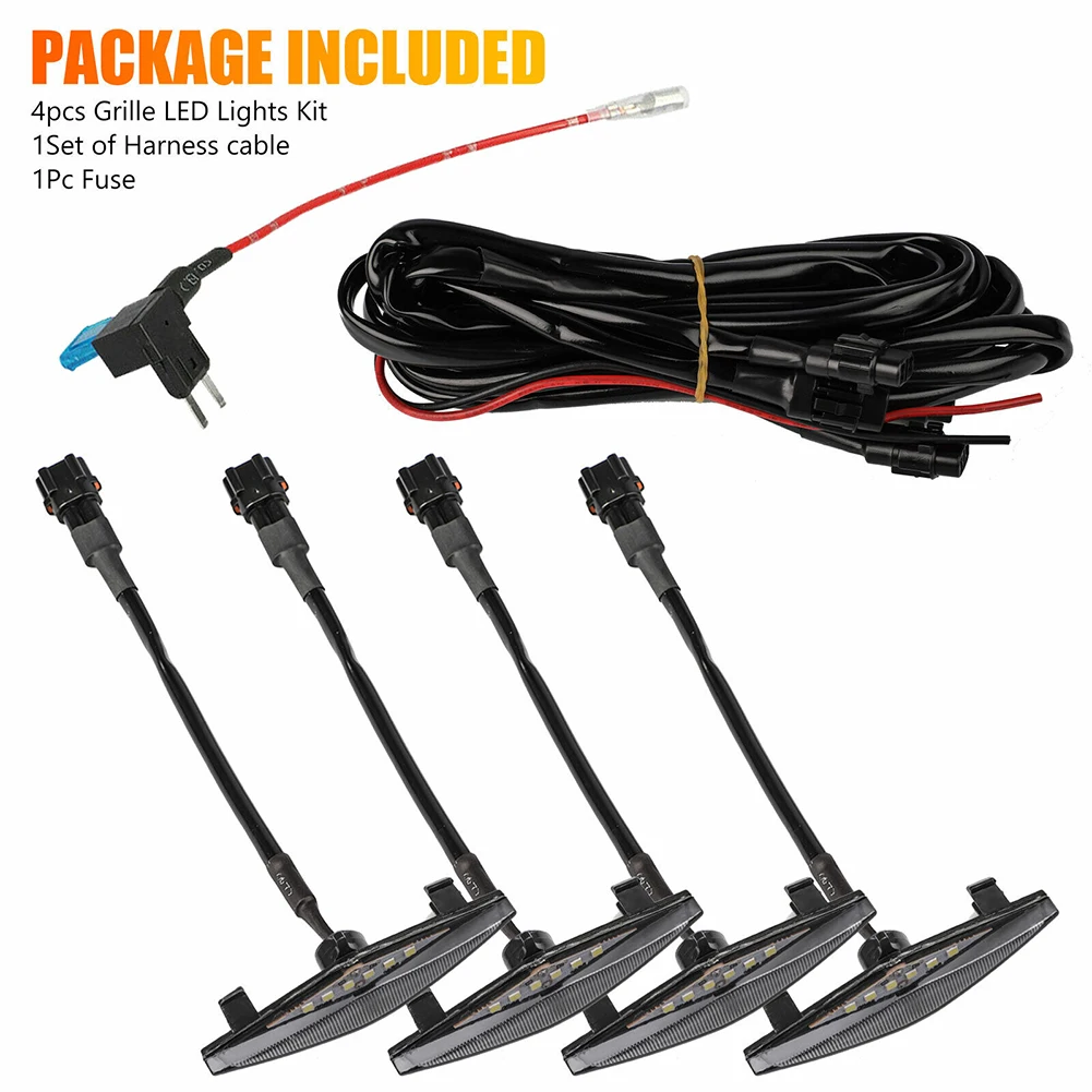 4pcs LED Front Grill Lights Kit Harness Cable For Toyota For 4Runner 2014-2019 Marker Lights 12-24V DC LED Grille Lamps
4pcs LED Front Grill Lights Kit Harness Cable For Toyota For 4Runner 2014-2019 Marker Lights 12-24V DC LED Grille Lamps
