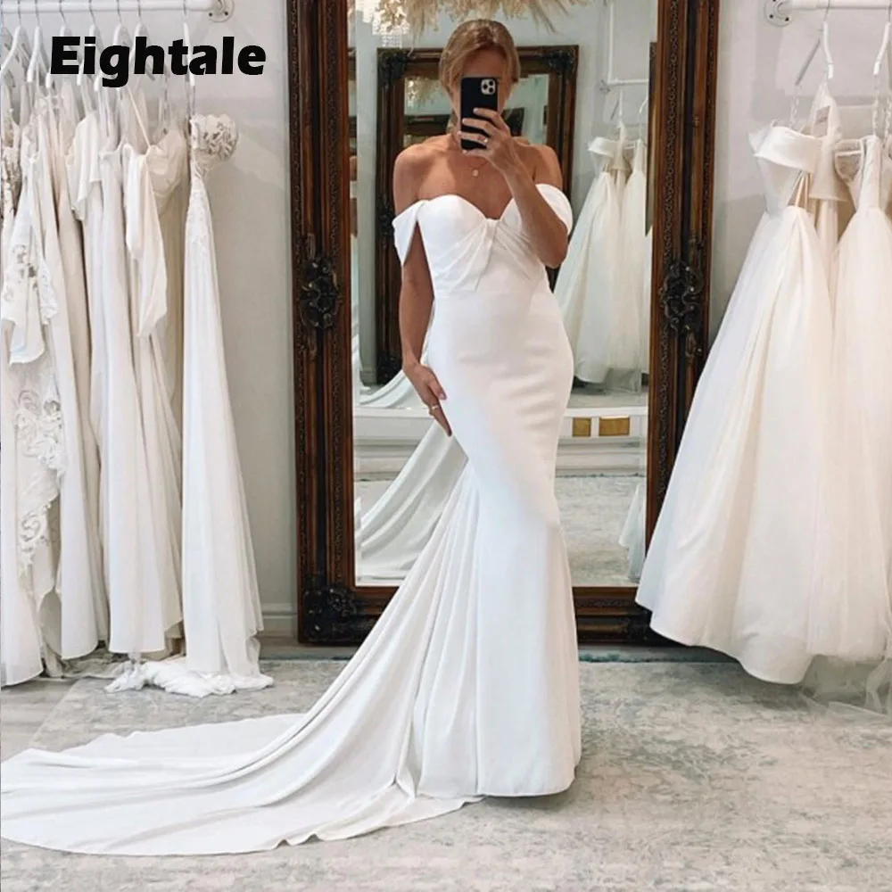 Платье женское свадебное с открытыми плечами, открытой спиной и юбкой-годе
Платье женское свадебное с открытыми плечами, открытой спиной и юбкой-годе