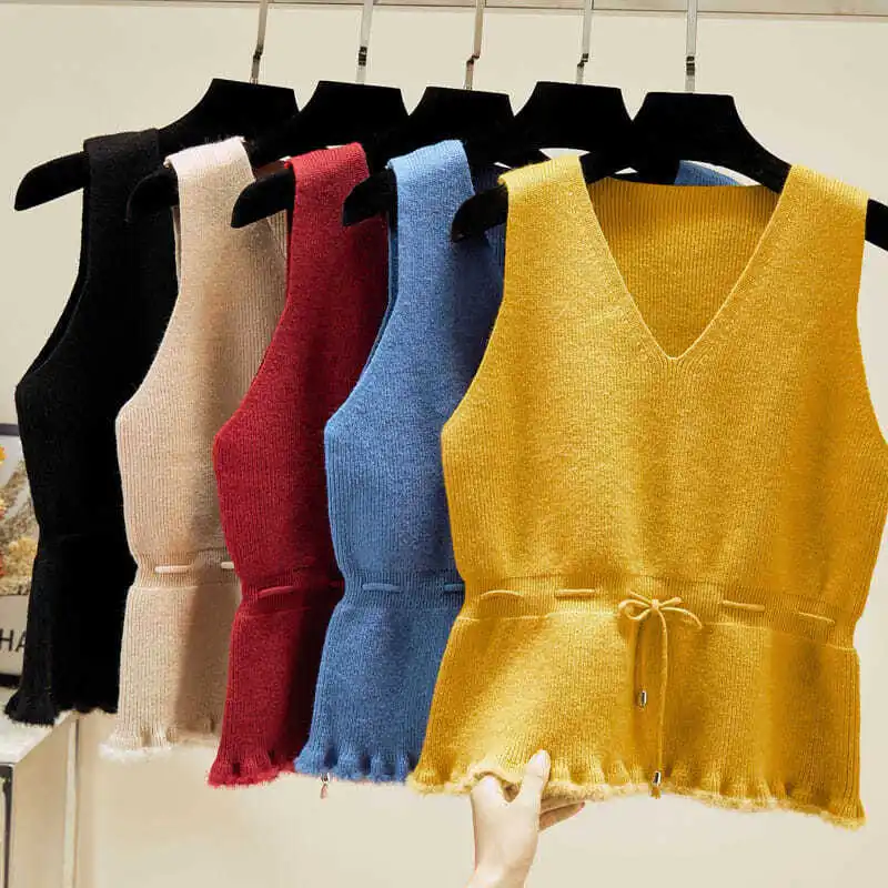 Knitted Waistcoat for Women Spring Autumn Slim Waist Waistcoat for Students Korean Womens Waistcoat Sweater Vest
Knitted Waistcoat for Women Spring Autumn Slim Waist Waistcoat for Students Korean Womens Waistcoat Sweater Vest