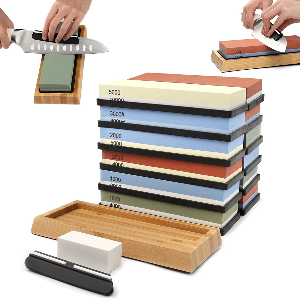 Sharpening Stone Set Grit 240-10000# Professional Fine Grinding Gadgets Whetstone Kitchen Accessory Knife Sharpener Kitchen Tool
Sharpening Stone Set Grit 240-10000# Professional Fine Grinding Gadgets Whetstone Kitchen Accessory Knife Sharpener Kitchen Tool