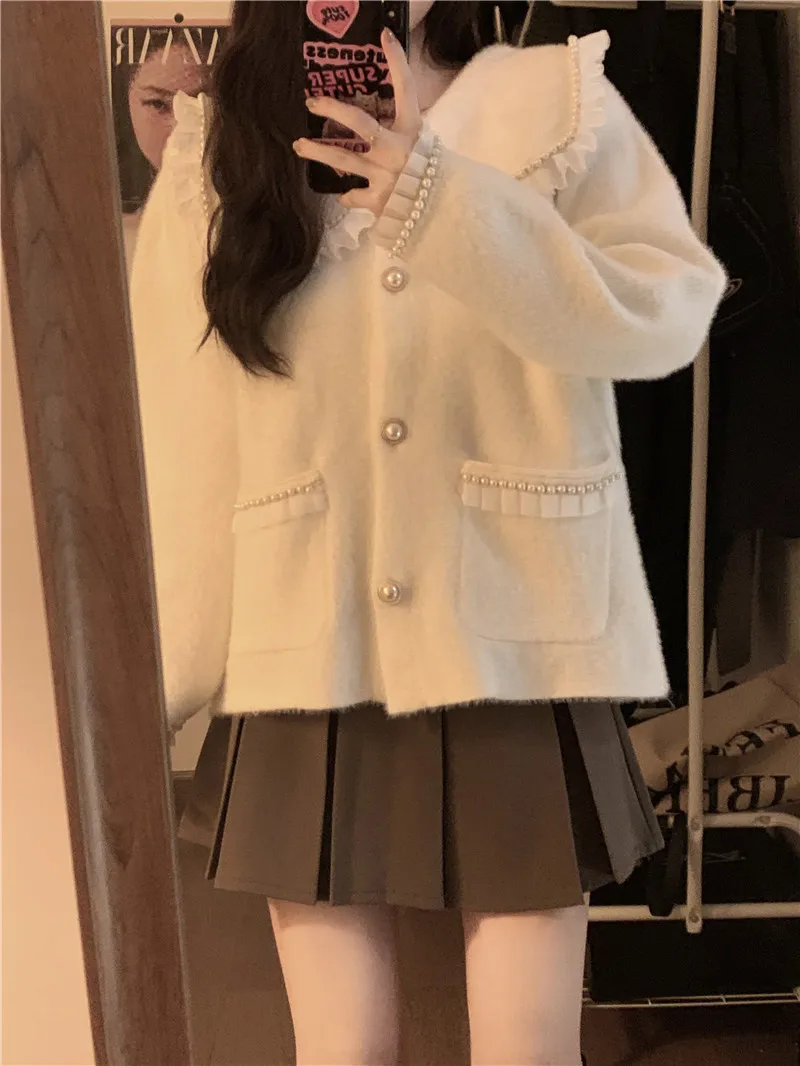 GG1283 Navy Collar Mink Fleece Sweater Women's 2022 New Sweet Design Loose Long Sleeve Knitted Top
GG1283 Navy Collar Mink Fleece Sweater Women's 2022 New Sweet Design Loose Long Sleeve Knitted Top