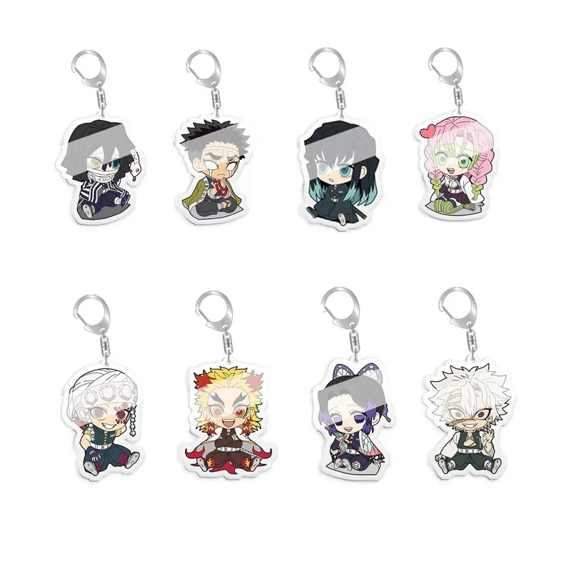 Фигурка аниме Kamado Tanjirou Nezuko Agatsuma Zenitsu брелок для ключей прозрачный акриловый