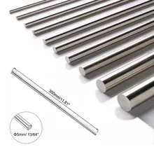 1/5pcs 304 Stainless Steel Rod Diameter 2mm-14mm Linear Shaft Round Rod Ground Rod 125/200/250/330/500mm Long