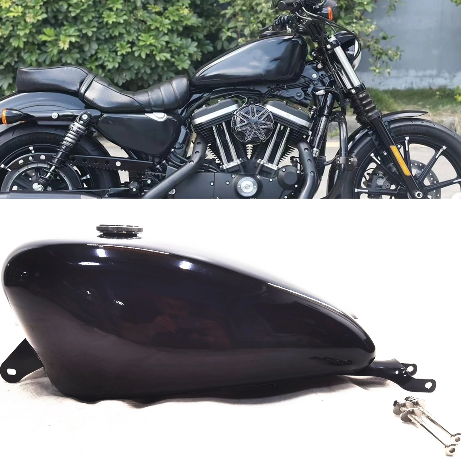 

Motorcycle Petrol Fuel 13.5 L Tank Motorbike Gas Box For Harley Sportster XL1200 883N X48 2006-2022