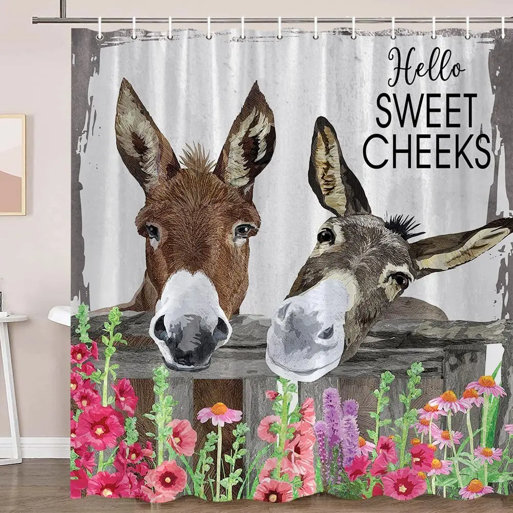 Занавеска для душа Donkey в деревенском стиле, водонепроницаемая шторка для душа в ванную комнату, с изображением милых черно-белых животных, современный набор крючков
Занавеска для душа Donkey в деревенском стиле, водонепроницаемая шторка для душа в ванную комнату, с изображением милых черно-белых животных, современный набор крючков