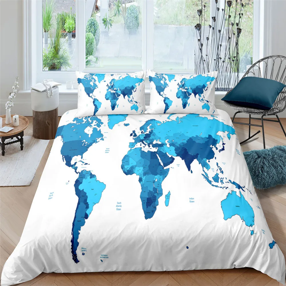 Bedding Set Duvet Quilt Cover Bed Printed World Map Individuality Home Textile Bed Bedspreads Child Bedroom (No Sheet)
Bedding Set Duvet Quilt Cover Bed Printed World Map Individuality Home Textile Bed Bedspreads Child Bedroom (No Sheet)