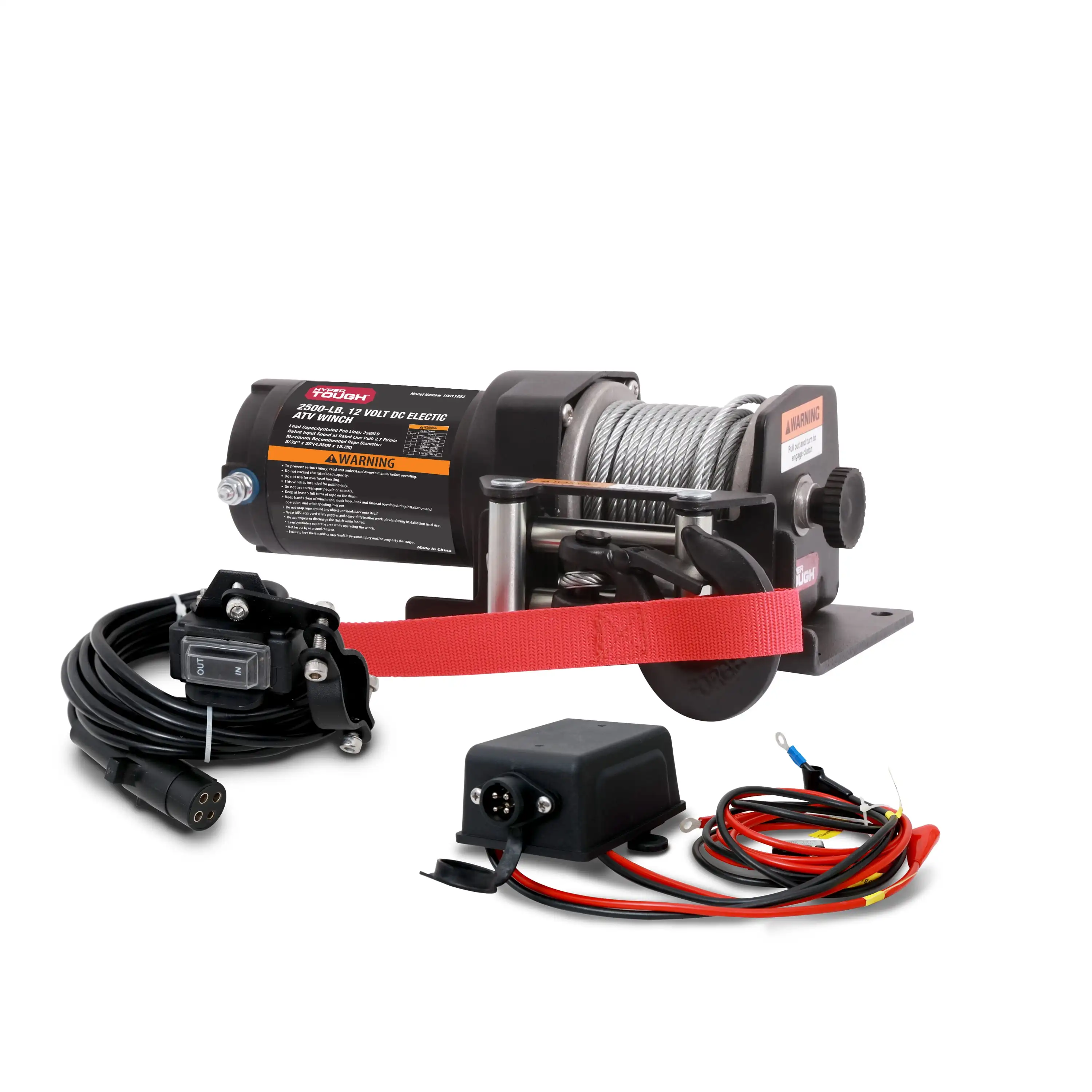 Hyper Tough 2500 lb 12V DC Electric ATV Winch with 50ft. Steel Rope and Mounting Bracket
Hyper Tough 2500 lb 12V DC Electric ATV Winch with 50ft. Steel Rope and Mounting Bracket