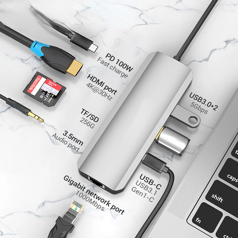 USB C Hub USB Type C 3.1 to 4K HDMI RJ45 PD USB 3.0 OTG Adapter Dock for MacBook Air Pro 2020 Huawei Mate 30 PC USB HUB
USB C Hub USB Type C 3.1 to 4K HDMI RJ45 PD USB 3.0 OTG Adapter Dock for MacBook Air Pro 2020 Huawei Mate 30 PC USB HUB