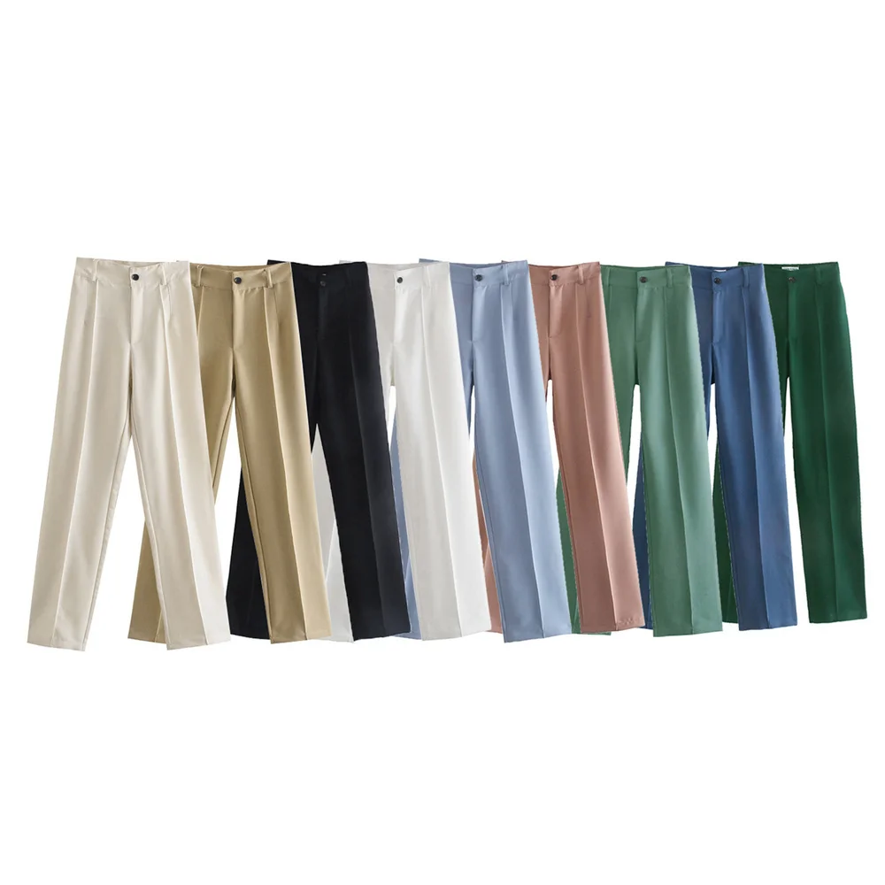 Wholesale summer new straight high waist slim solid color casual pants women's trousers
Wholesale summer new straight high waist slim solid color casual pants women's trousers