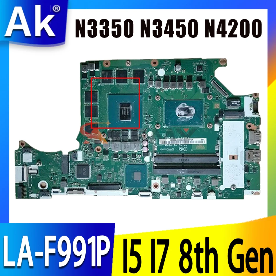 

PH315-51 Motherboard For ACER HELIOS 300 Laptop Preortor PH315-51 CPU I5 I7 8th Gen CPU GTX 1060 6G DH53F LA-F991P NBQ3F11001