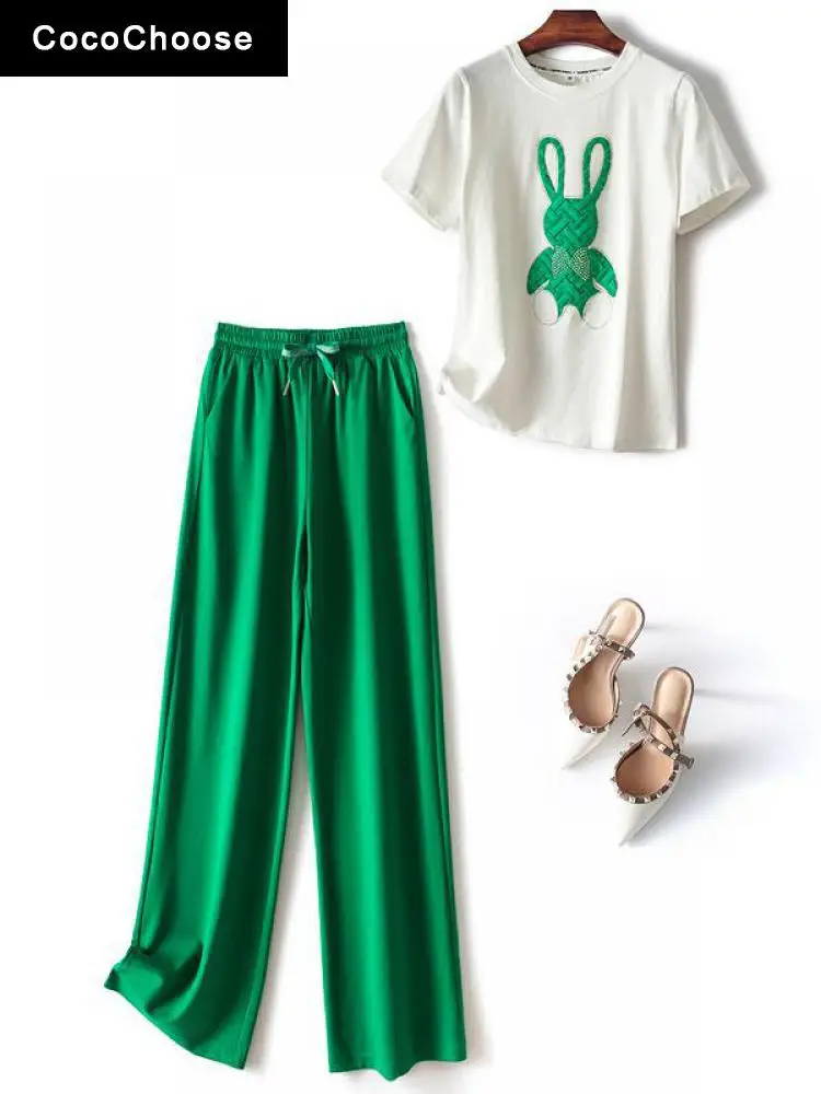 2022 Summer Women Ribbed Two Piece Pants Set Fashion Diamonds Beaded Cartoon T-shirt White Top And Trousers Sporty Casual Outfit
2022 Summer Women Ribbed Two Piece Pants Set Fashion Diamonds Beaded Cartoon T-shirt White Top And Trousers Sporty Casual Outfit