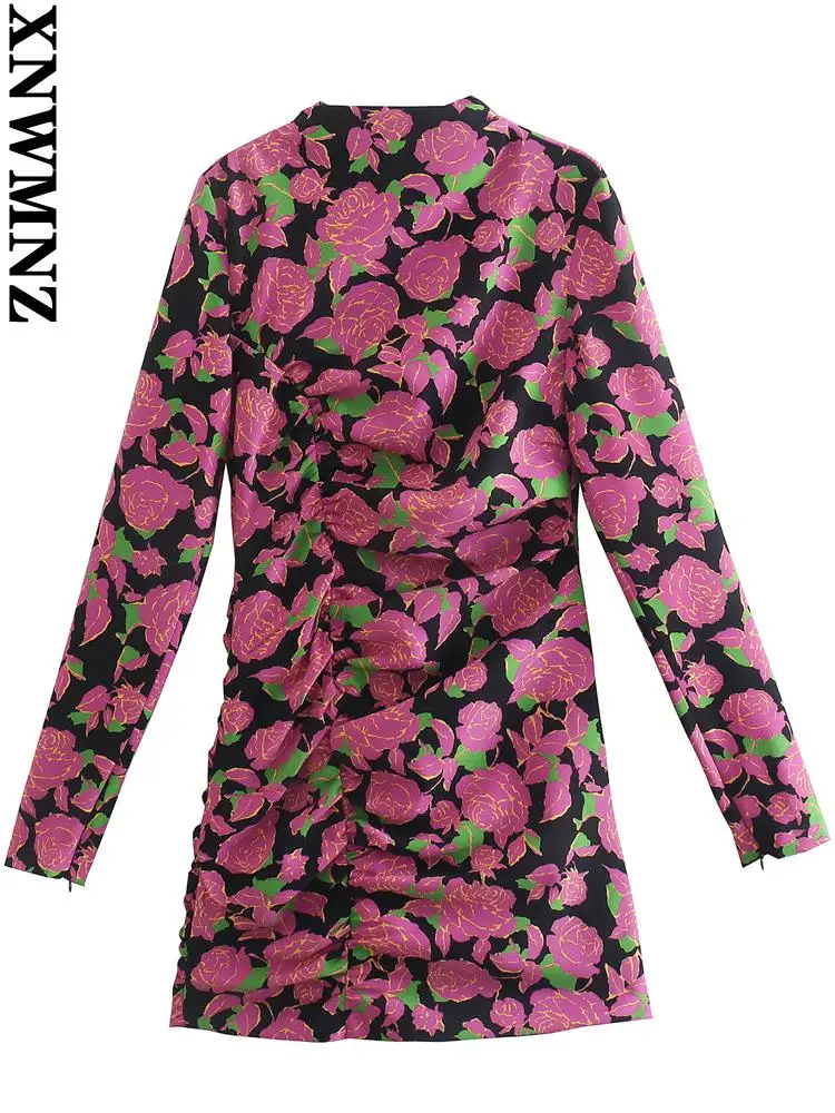 XNWMNZ elegant Women 2022 fashion floral print draped slim mini dress vintage long sleeve female dresses vestidos mujer
XNWMNZ elegant Women 2022 fashion floral print draped slim mini dress vintage long sleeve female dresses vestidos mujer