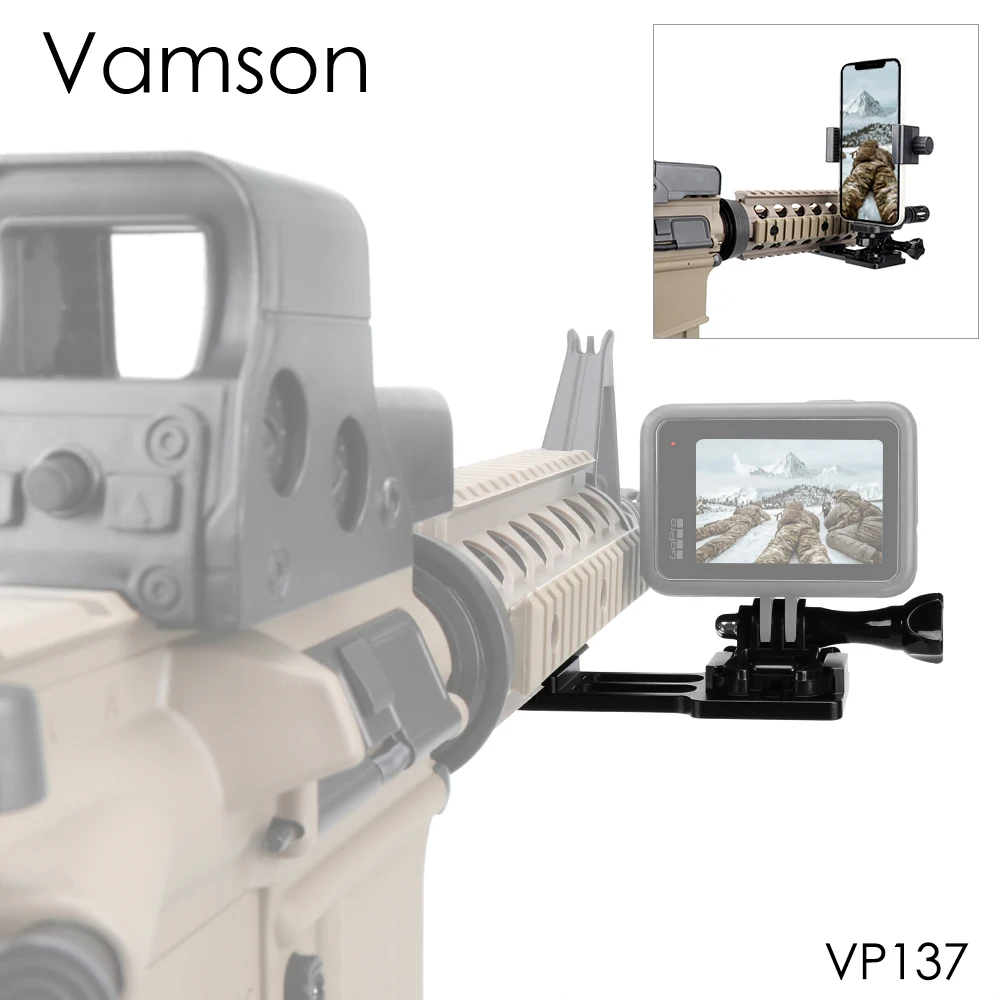 Vamson CNC Aluminum Alloy Gun Side Rail Mount Bracket Sport Adapter for GoPro Hero 10 9 8 Yi 4K Smartphone Rifle Pistol Hunting
Vamson CNC Aluminum Alloy Gun Side Rail Mount Bracket Sport Adapter for GoPro Hero 10 9 8 Yi 4K Smartphone Rifle Pistol Hunting