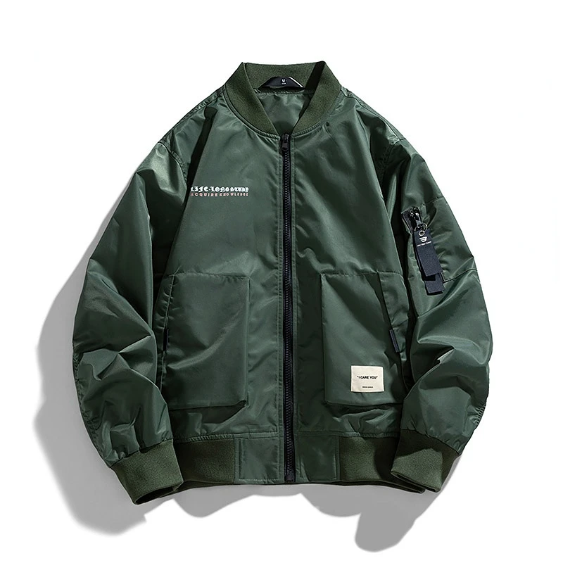 Men Bomber Jacket Vintage Fashion Pilot Jacket Men Japanese Baseball Coat Pocket Spring Autumn Windbreak Streetwear Khaki Green
Men Bomber Jacket Vintage Fashion Pilot Jacket Men Japanese Baseball Coat Pocket Spring Autumn Windbreak Streetwear Khaki Green