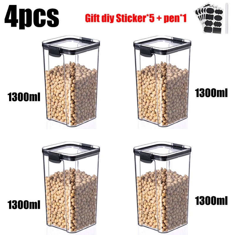 Plastic Food Storage Containers Sealed Cans Kitchen Storage Box Transparent Food Canister Keep Fresh Clear Storage Containers
Plastic Food Storage Containers Sealed Cans Kitchen Storage Box Transparent Food Canister Keep Fresh Clear Storage Containers