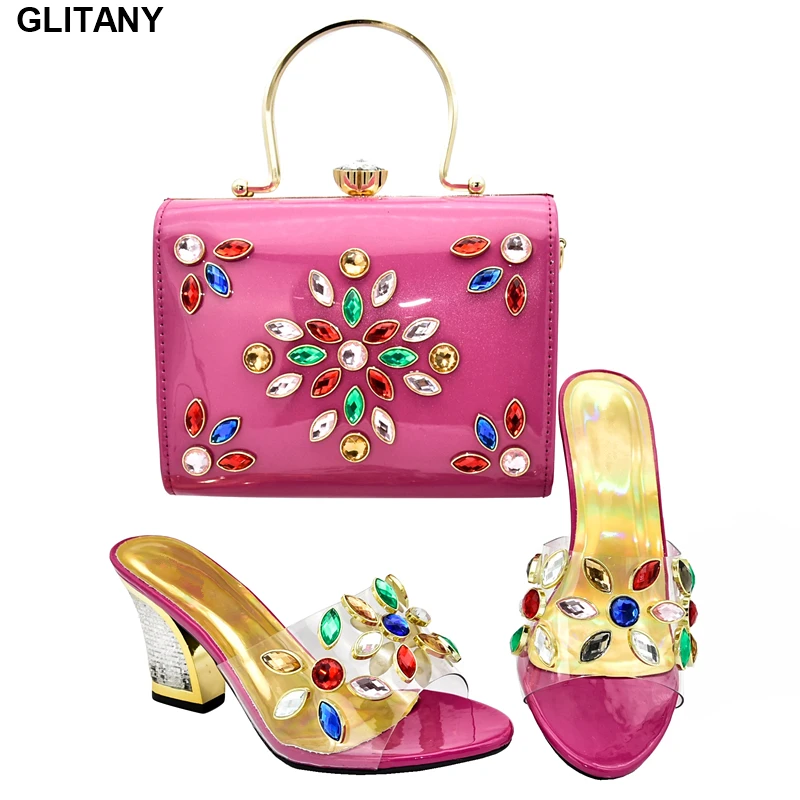 

Nigerian Shoes and Matching Bags Italian Ladies Shoes and Bags To Match Set Decorated with Appliques Party Shoes and Bag Sets
