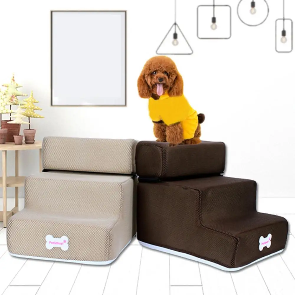 

3 Step Detachable Pet Supplies Non-slip Dog Sofa Stairs Pet Small Dog Cats Pet 3 Steps Removable Ramp Climbing Bed Ladder Dogs B