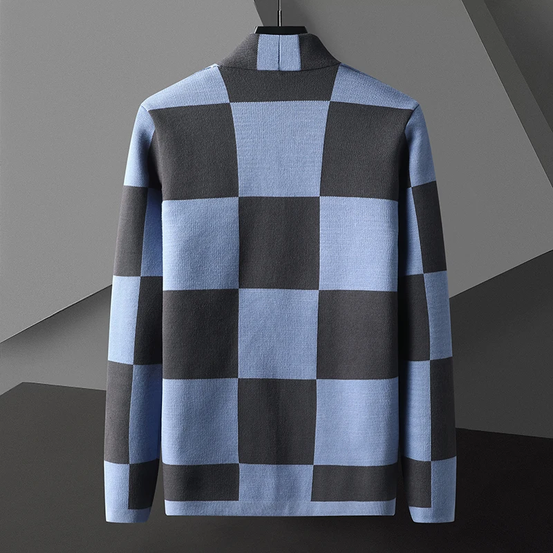 New Autumn Brand Trend British Mens Coat Sweater Style Plaid Leisure Blue Sweaters Men Yellow Knitted Cardigan Fashion Cardigan 
New Autumn Brand Trend British Mens Coat Sweater Style Plaid Leisure Blue Sweaters Men Yellow Knitted Cardigan Fashion Cardigan